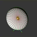 Circular Daily Living Product With Silver And Black Radial Lines Stand Design