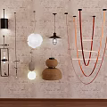 Modern Pendant Lights With Various Shapes Materials And Designs For Interior Decor 3d model