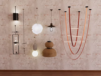 Modern Chandelier Combination Restaurant Chandelier Restaurant Chandelier Rattan Chandelier Spherical Chandelier 3d model