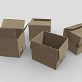 Different Sizes Open And Closed Corrugated Cardboard Boxes For Packaging And Storage