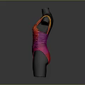 Vibrant Gradient Color Bodysuit With Orange To Pink Hue And Fitted Ruched Design