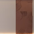 Modern Textured Accent Wall With Brown Fan Shaped Patterns And Beige Panels 3d model