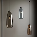 Modern Brown and Gray Glass Pendant Lights with Bottle Shaped Design Hanging