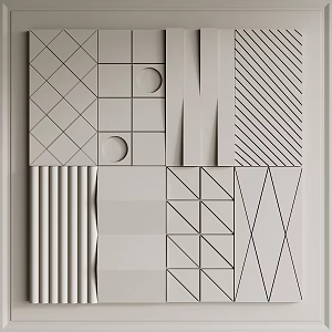 Modern wall panel 3d model
