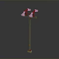Metal Furniture Stand With Red Clips And White Base Structure