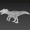 Fierce Realistic Gray Scaled Dinosaur With Open Mouth And Sharp Teeth Standing