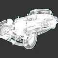 Black Vintage Classic Car With Retro Design Chrome Details And Round Headlights
