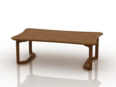 Solid Wood Coffee Table With Modern Design And Unique Geometric Legs 3d model