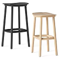 Modern Black And Light Wood Bar Stools With Minimalist Design For Home Use