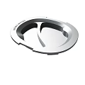 Silver Metal SONOS Audio Accessory With Circular Design And Grooves