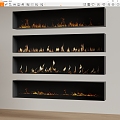 Modern Electronic Flame Fireplace 3d model