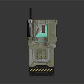 Military Green Handheld Electronic Device With Antenna Keypad And Display Screen