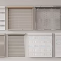 Assorted Window Blinds With Different Patterns And Materials For Home 3d model