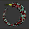 Colorful Patterned Circular Household Items With Red Green Design And Yellow Tips