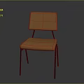 Modern Orange Fabric Chair Featuring Black Metal Legs And Comfortable Seat