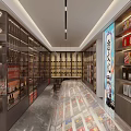Modern Liquor Store Featuring Glass Display Cabinets Red White Wines Green Sofas And Marble Flooring