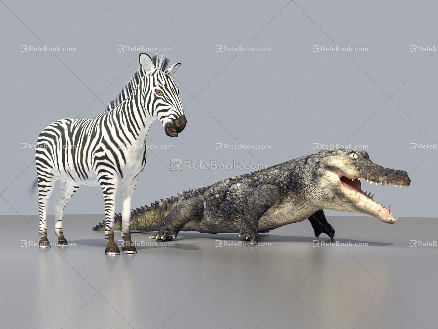 Modern Crocodile Zebra Crocodile 3d model