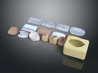 Essential Daily Household Supplies Including Band Aids Gauze Pads Cotton Swabs And Soap 3d model