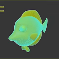 Cute Cartoon Orange Fish Character With Big Blue Eyes 3D Rendered Marine Creature