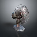 Retro Vintage Electric Table Fan With Classic Metal Grill And Antique Design