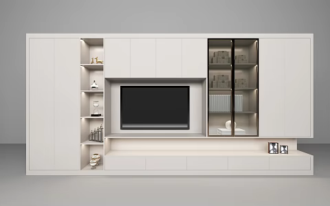 Modern TV Background Cabinet 3d model