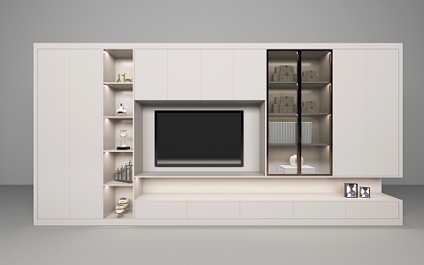 Modern TV Background Cabinet 3d model