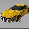 Yellow Mercedes Sports Car With Stylish Body Kit Aerodynamic Design And Dark Windows