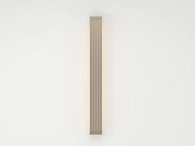 Sleek Elongated Wall Lamp With Vertical Stripes On White Background Wall 3d model