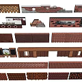 Various Red Brick Feature Wall Designs With Intricate Patterns And Textures 3d model