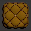 Modern Orange Spherical Sofa Stool With Grid Pattern Design And Smooth Surface
