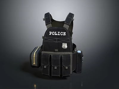 Police Tactical Vest With Multiple Pockets And Law Enforcement Gear Design 3d model