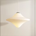 Modern White Fluid Shape Pendant Light With Frosted Glass Interior Design