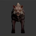 Fantasy Wolf Creature With Spiked Petal Like Skin And Glowing Red Eyes