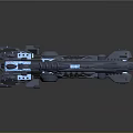 Futuristic Cosmic Spaceship Design With Blue Lights And Advanced Structure Details