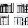 Revolving Doors Design for Commercial Building Entrance with Glass and Metal Frames