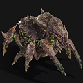 Mythical Monster 3D Model With Spiky Exoskeleton And Green Glowing Details
