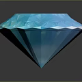 Blue Transparent Diamond With Cut Facets And Glossy Surface On Dark Background 3d model