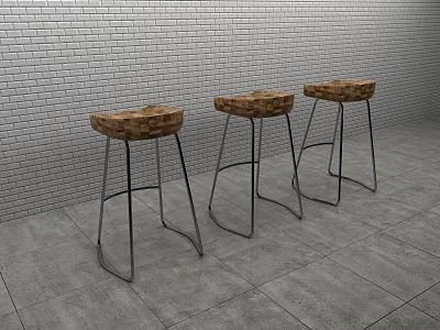 Industrial LOFT Bar Stool Bar Counter High Stool 3d model