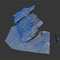 Detailed 3D Rock Model Display With Textured Base Small Stones And Label