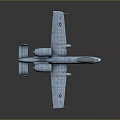 Twin Engine Military Airplane With Grid Texture Wings Fuselage Nose Art And Insignia