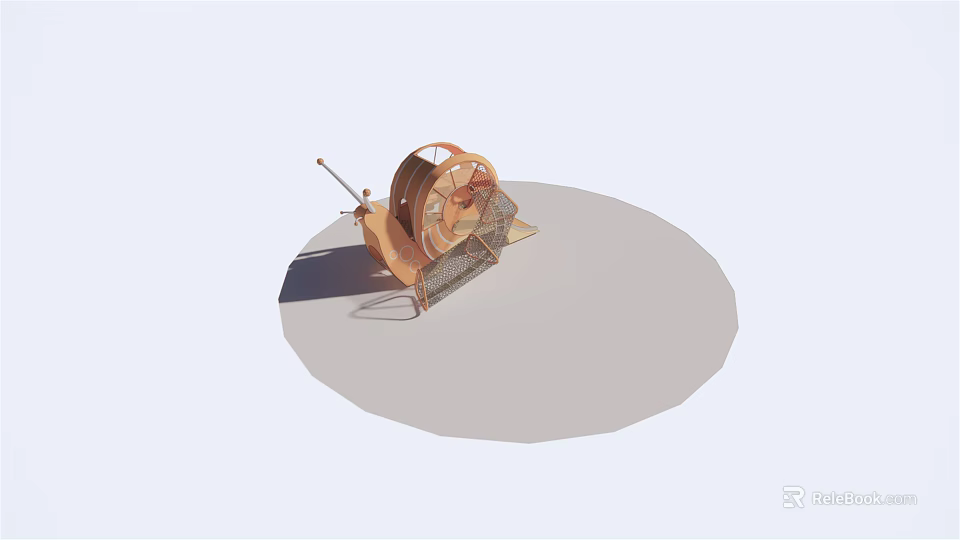 Snail Shaped Playground Equipment With Slide Seat And Metal Frame For Kids Outdoor Activity 3d model 