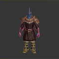Man In Ornate Gold And Brown Armor Standing In Full Pose