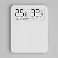 Modern Switch Panels In White And Black With Digital Thermostat Display For Home Interior