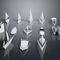 White Geometric Origami Decorative Ornament Set For Modern Minimalist Home Decor