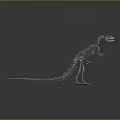 Dinosaur Skeleton Model Standing In Museum Display With Detailed Bone Structure 3d model