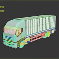 3D Rendered Silver Long Container Truck on Dark Background with Reflection