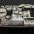 Military Armored Vehicle With Tracked Chassis Gray Exterior And Number 11
