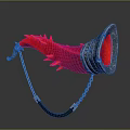 Unique Musical Instrument And Art Tools With Red Silver Decorative Chain And Spiked Design