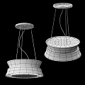 White Kitchen Pendant Lights With Multi Layer Design Hanging In Modern Kitchen 3d model