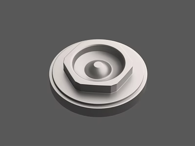 Mechanical Component With Circular Base Hexagonal Nut And Small Protrusion 3d model